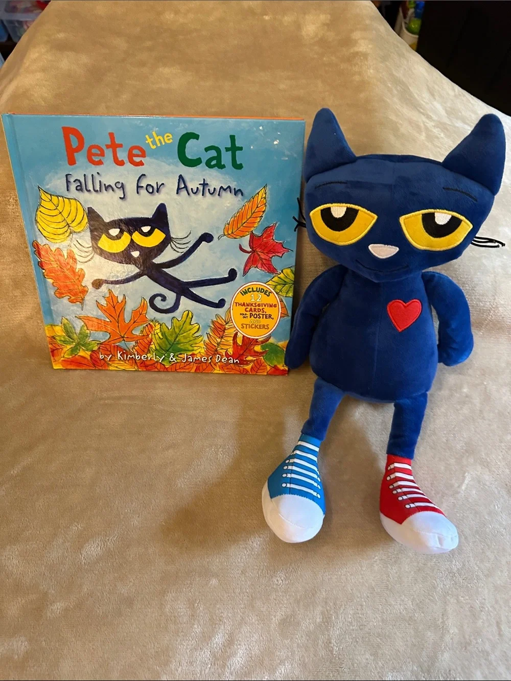 Pete the Cat Plush Toy - Blue with Red Heart